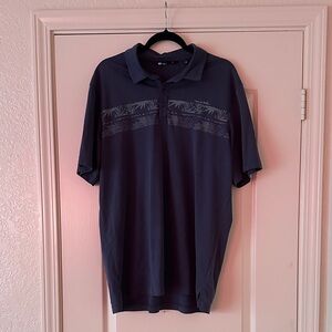 Travis Mathew Dark Blue Polo with Palm Pattern